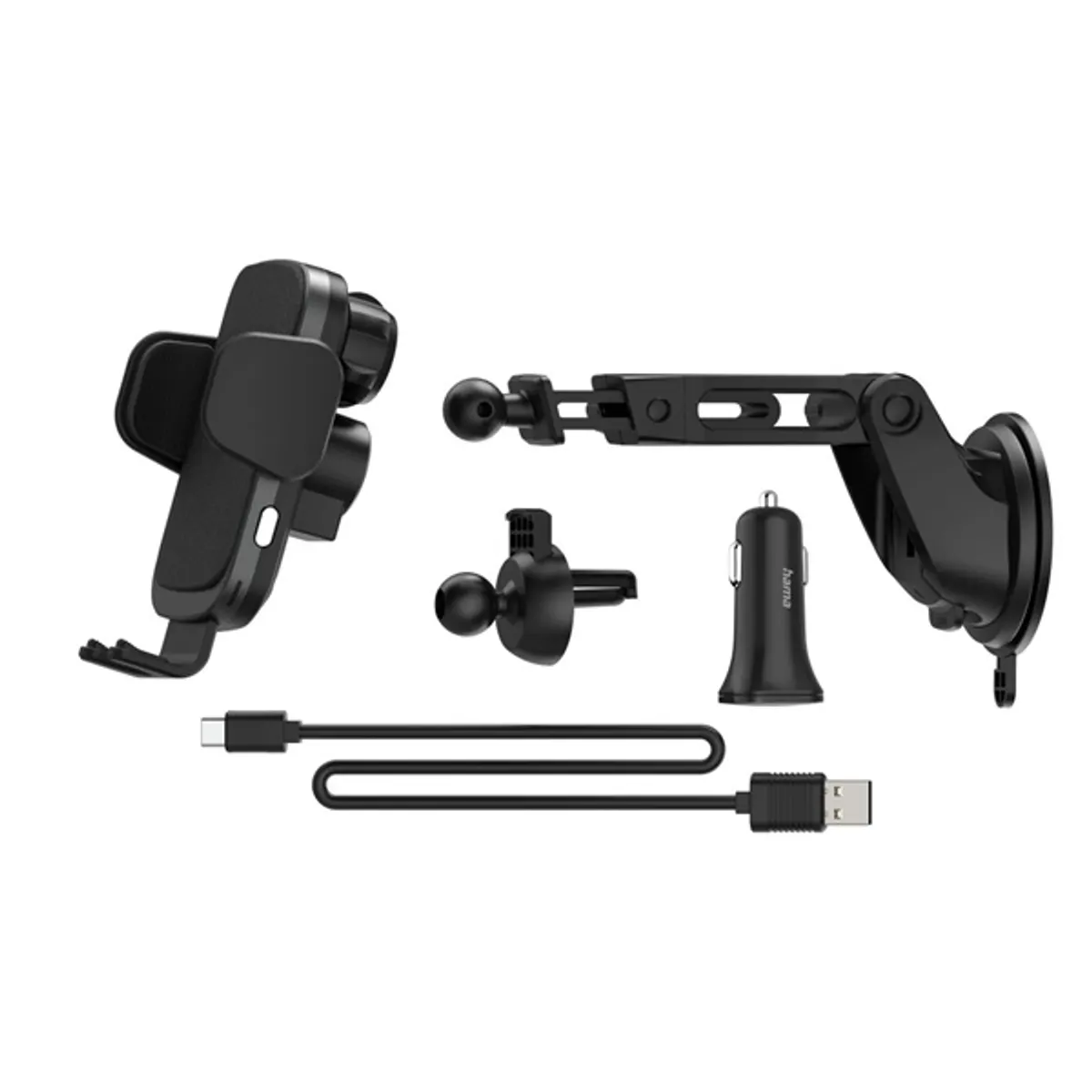 HAMA 00201678 FC-10 MOTION Autós mobiltartó Qi töltő 10W USB-C univerzális fekete #2