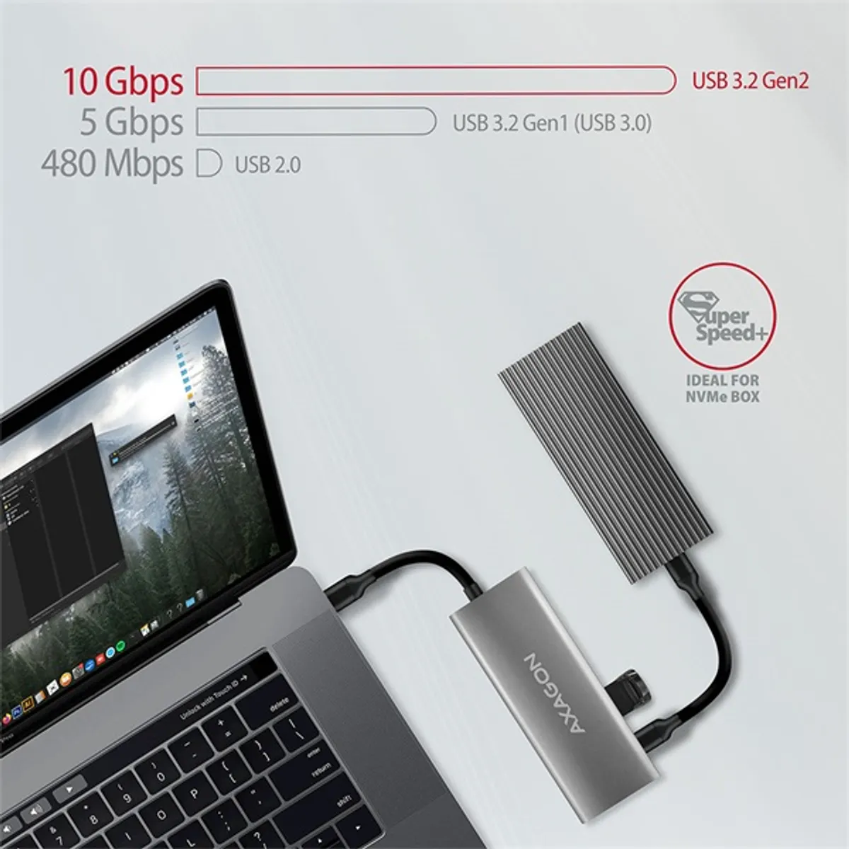AXAGON HMC-5G2 Speedster 5H USB-C hub HDMI 4K30Hz 60W PD 2x USB-A 2x USB-C #5