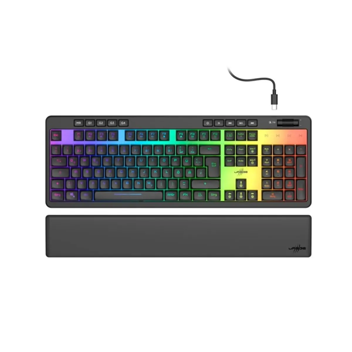 URAGE 13217830 Exodus 515 illuminated fekete rgb membrán anti-ghosting levehető csuklótámasz #1