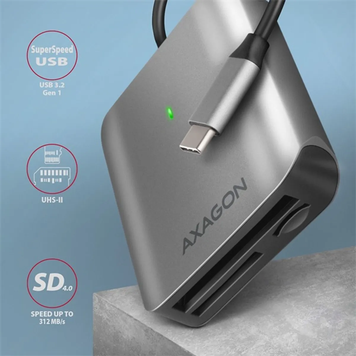AXAGON CRE-S3C CRE-S3C USB-C 5-foglalatos kártyaolvasó #2