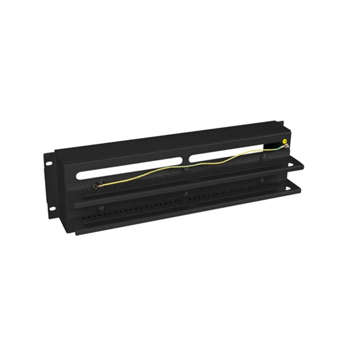 LANBERG AK-VDP103-B kismegszakító tartó panel 19" 3U fekete acél TS-35 DIN sín fedeles #4