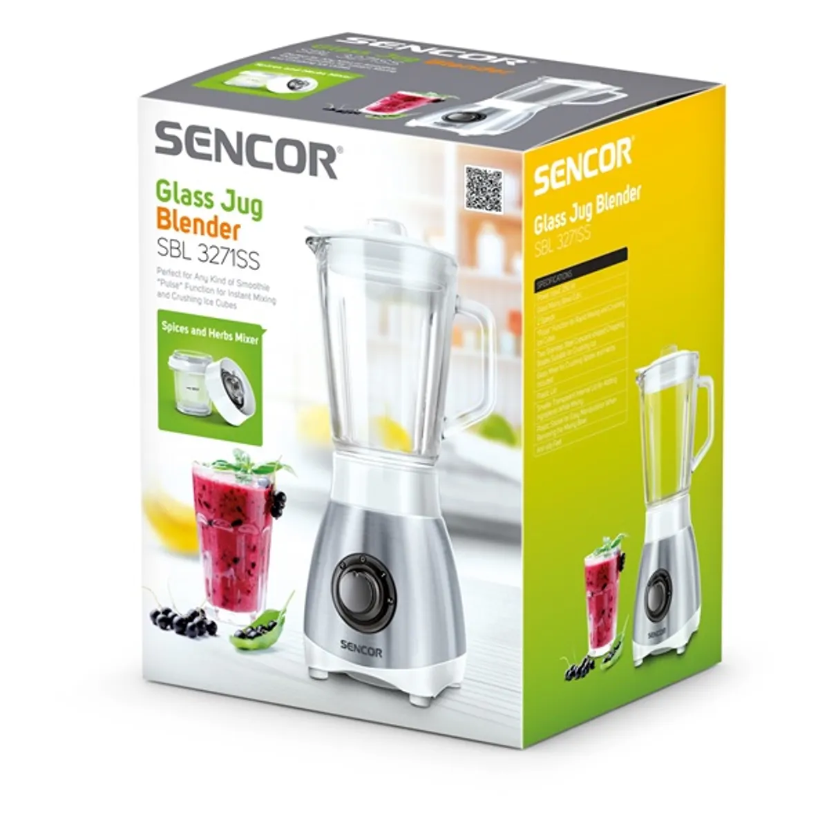 Sencor 41003889 SBL 3271SS turmixgép 0,8 l ezüst üvegkehely 250 W 2 fokozat #10
