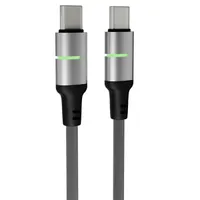AVAX_CB632 STEELY LED 100 cm USB-C fekete fonott 60W gyorstöltő kábel #4