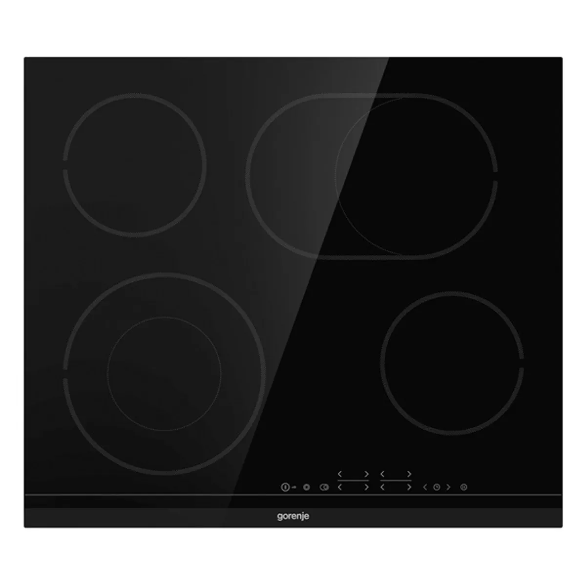 Gorenje 730354 üvegkerámia főzőlap, 4 zónás, keret nélküli, fekete, érintőkijelző, időzítő, StayWarm, FishZone ovális zóna, gyerekzár #1