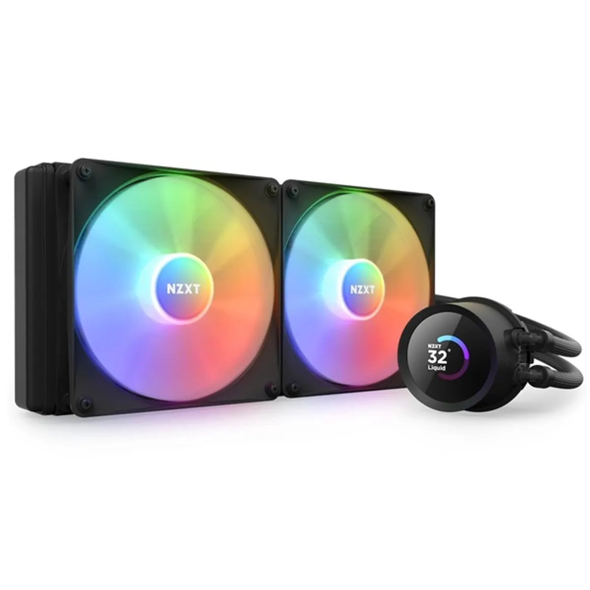 NZXT RL-KR280-B1 Kraken 280 RGB fekete 2x140mm PWM LCD 2800 RPM pumpa AM5 AM4 LGA 1700 1200 115X radiátor 280mm #1