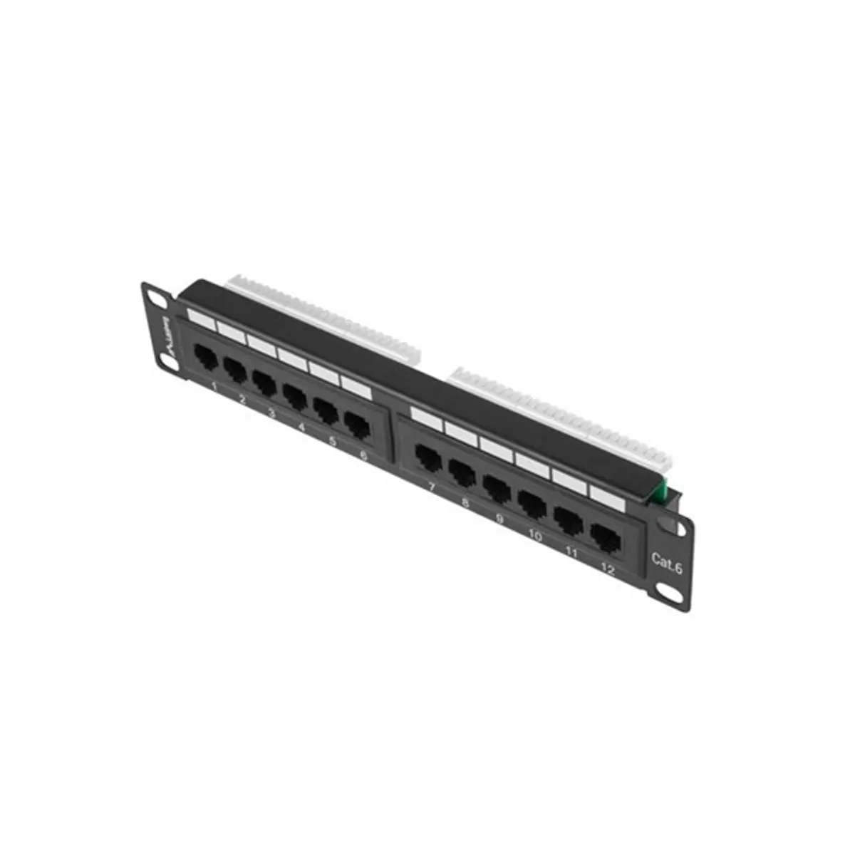 LANBERG PPU6-9012-B Patch panel 12 port CAT6 UTP 1U 10" fekete #2