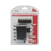 Delight 55056B univerzális adapter DC 3-12V 1.5A 18W 120 cm 6 cserélhető dugók #1