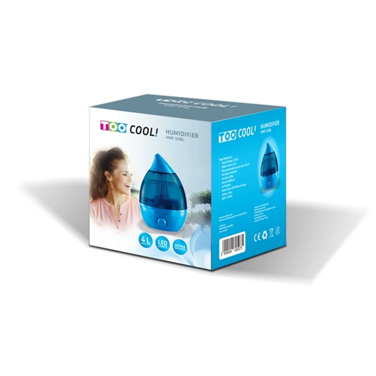 TOO HMF-121BL ultrahangos párásító kék 4,0 L 25 W aroma diffúzor kerámia szűrő 20 m2 automatikus kikapcsolás #3