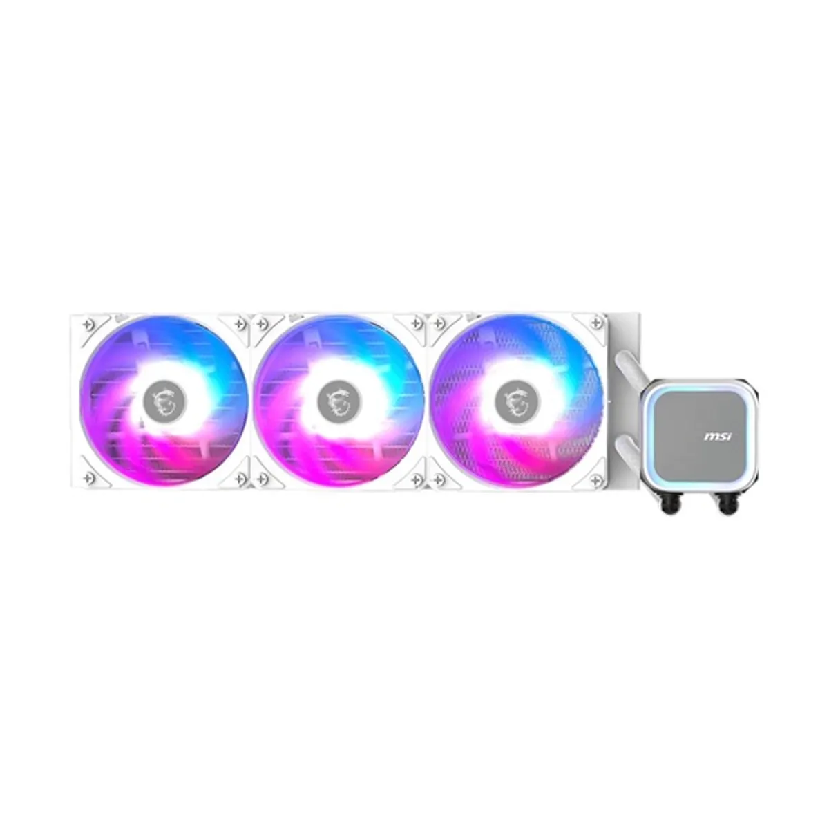 MSI MAG CORELIQUID A13 360 WHITE Coreliquid A13 360 fehér ARGB 3x120 mm, 360 mm radiátor, pumpa 3800 RPM, kompatibilitás LGA1700 AM4 AM5 #1