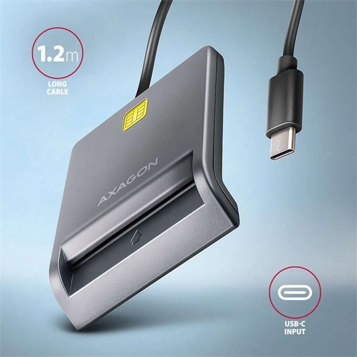 Axagon CRE-SM3TC FlatReader Kártyaolvasó USB-C USB 2.0 #3