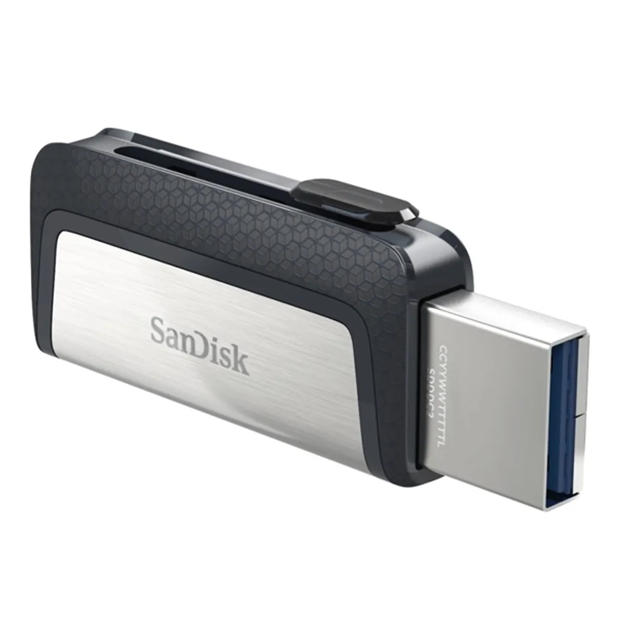 SanDisk 00173339 Dual Drive 128 GB USB 3.0 Type-C és Type-A visszahúzható ezüst fém-műanyag #3