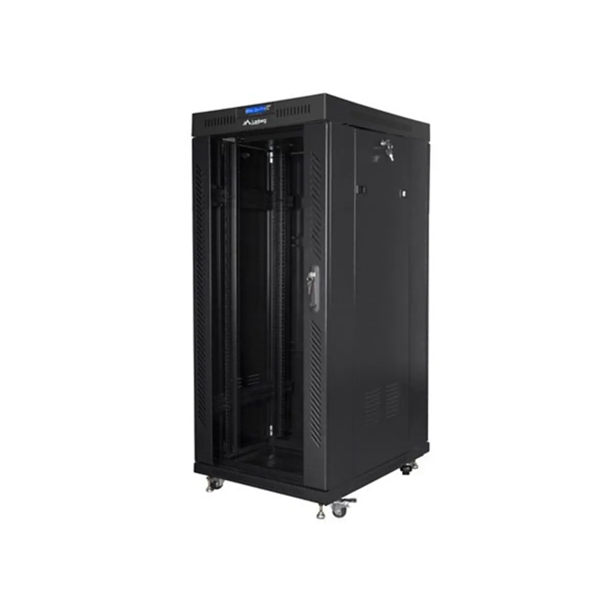 LANBERG FF01-8037-12BL 19" szabadon álló rack 37U 800x1000 üvegajtó LCD fekete #2
