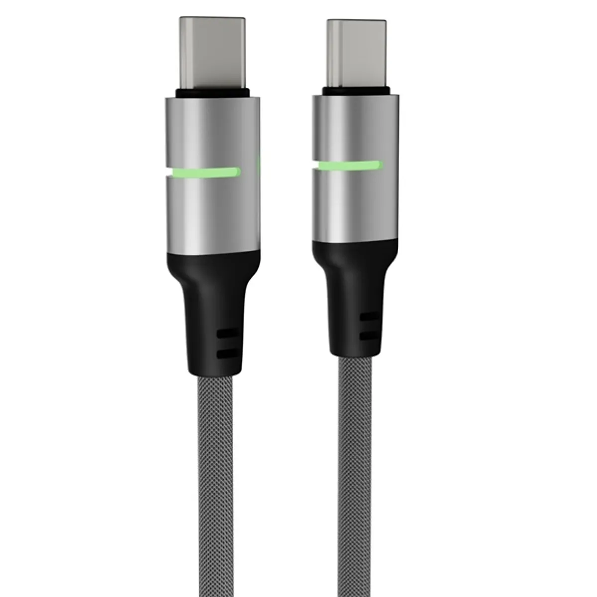 AVAX_CB632 STEELY LED 100 cm USB-C fekete fonott 60W gyorstöltő kábel #4
