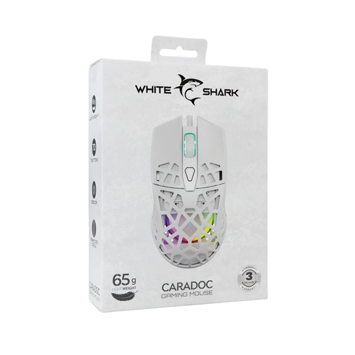 White Shark WS GM-5018W Caradoc Fehér 7 gomb 7200dpi USB RGB 1,8 m #7