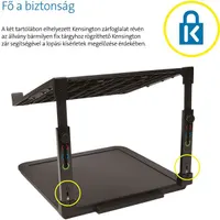 KENSINGTON K52783WW SmartFit laptop állvány 4 állítható magasság max 15.6" kábelrendező Kensington Security Slot Zero Footprint Mounting #5