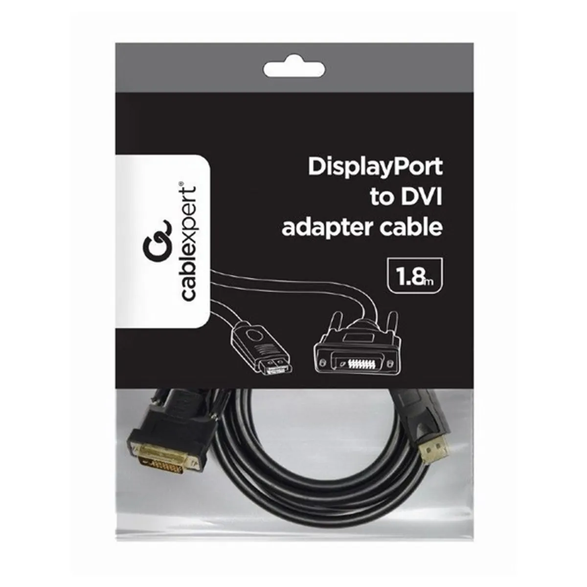 GEMBIRD CC-DPM-DVIM-6 DisplayPort DVI-D kábel 1,8 m fekete #4