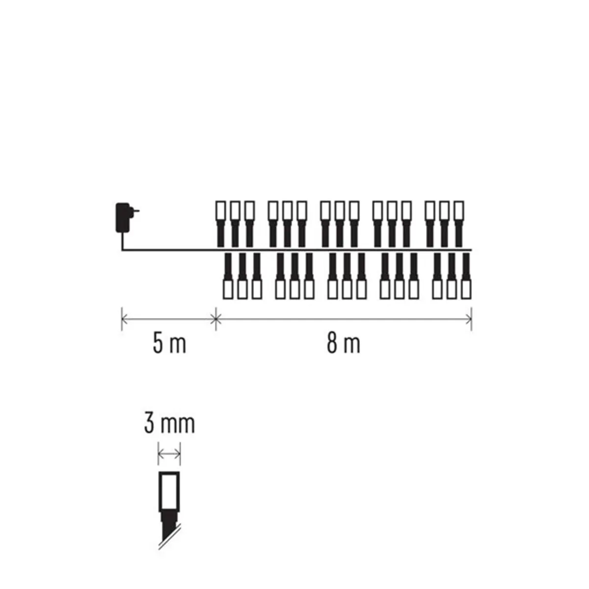 EMOS D4BC02 LED karácsonyi fényfüzér süni 8 m 400 LED IP44 hideg fehér #9