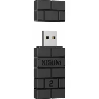 8BITDO RET00283 USB Wireless Adapter 2 kompatibilitás Switch, Xbox Series X S, Xbox One, PlayStation 5, PC; fekete