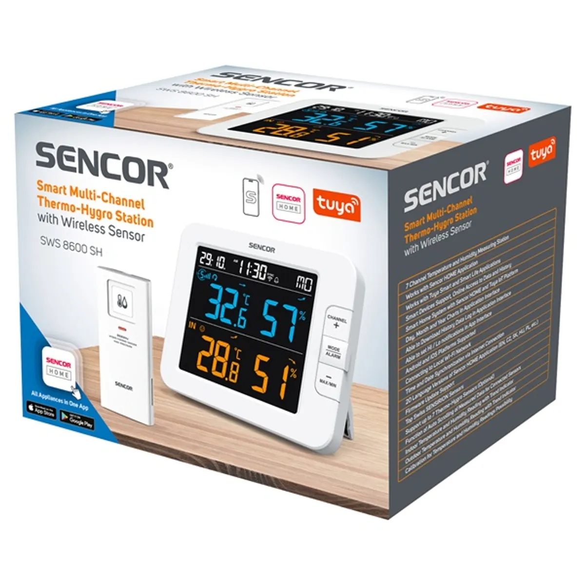 SENCOR 52000378 Időjárás állomás Fehér 130x112x27,5 mm LCD Vezeték nélküli ébresztőóra 2xAA #9