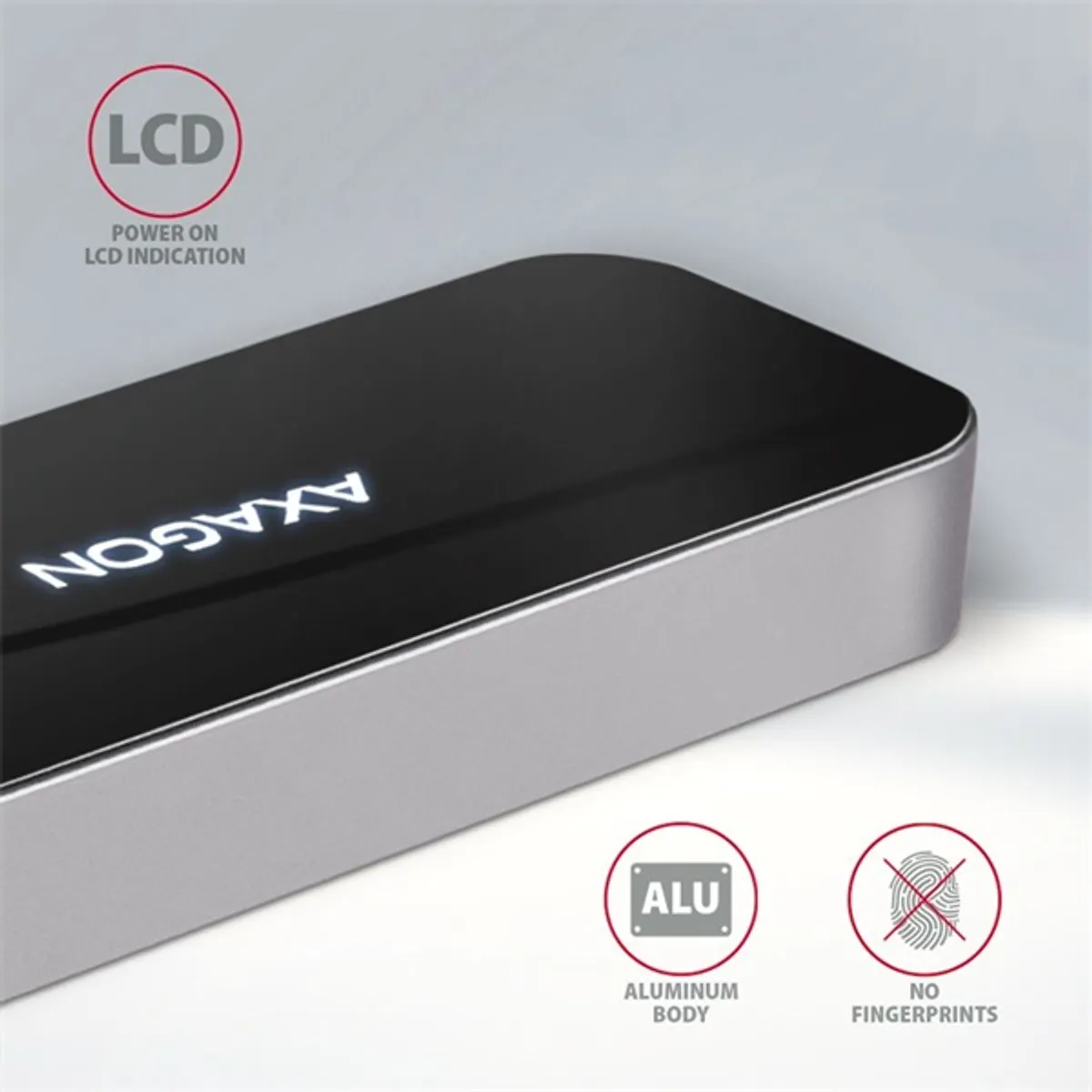 AXAGON HMC-6H4A Fekete USB-C hub 6in1 4x USB-A HDMI PD 100W 20 cm #7