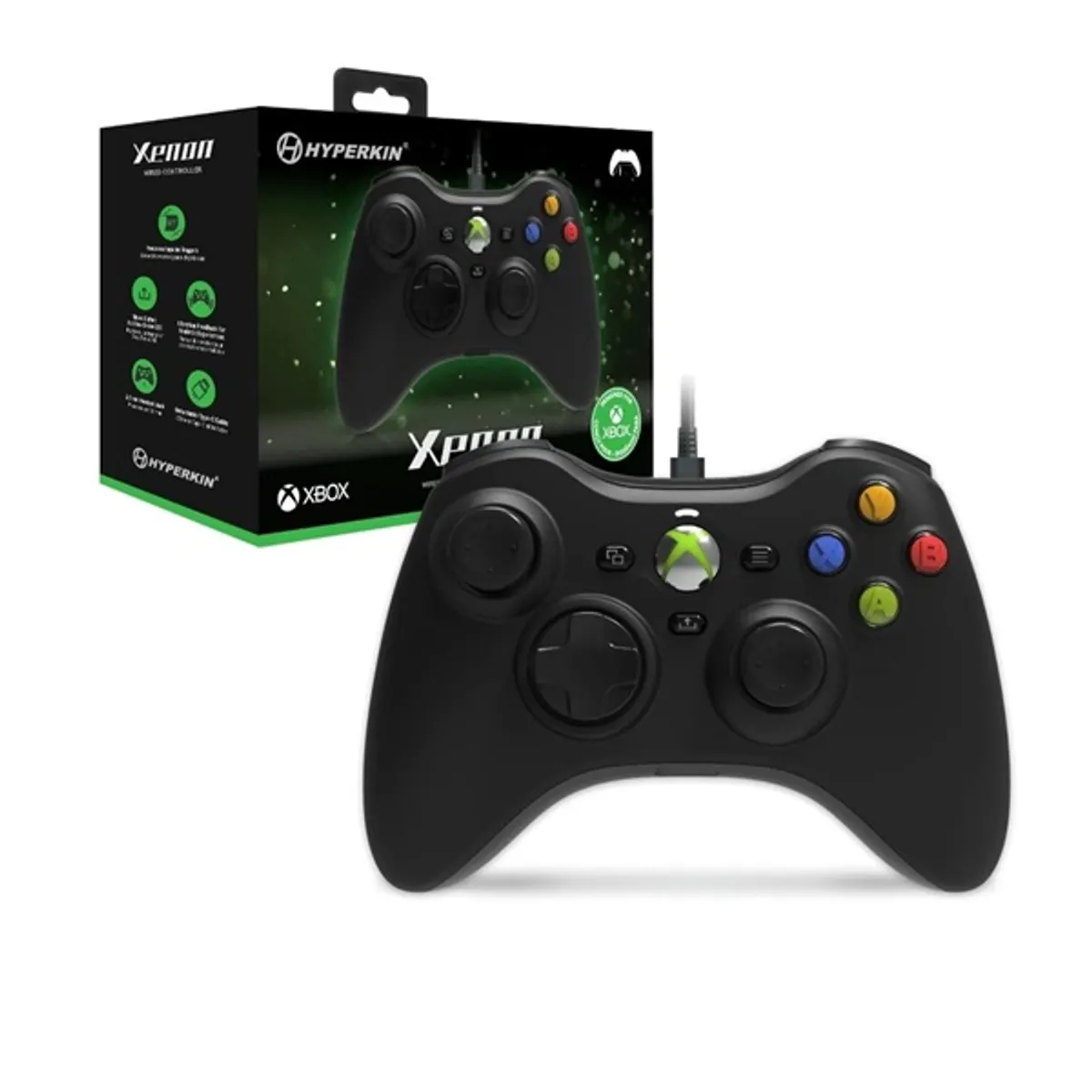 Hyperkin M01368-BK Xenon kontroller, vezetékes, fekete, Xbox Series és One kompatibilis, Windows 10, 11 #1
