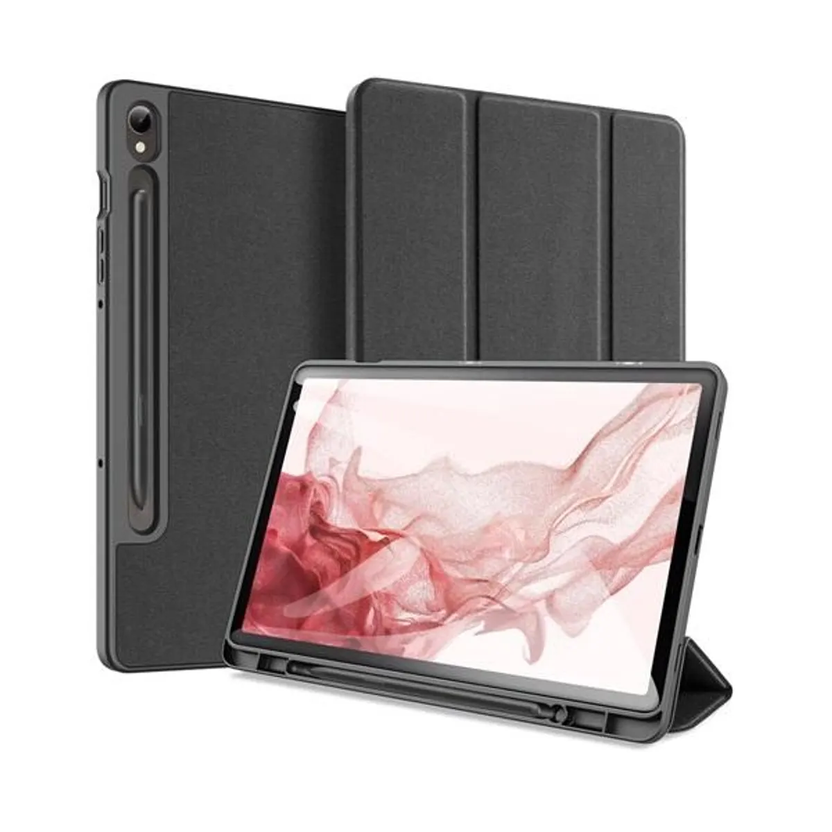 DUX DUCIS DD025895 Oldalra nyíló tok tablet TPU fekete Samsung Galaxy Tab S9 kompatibilis képernyővédővel asztali állvánnyal #1
