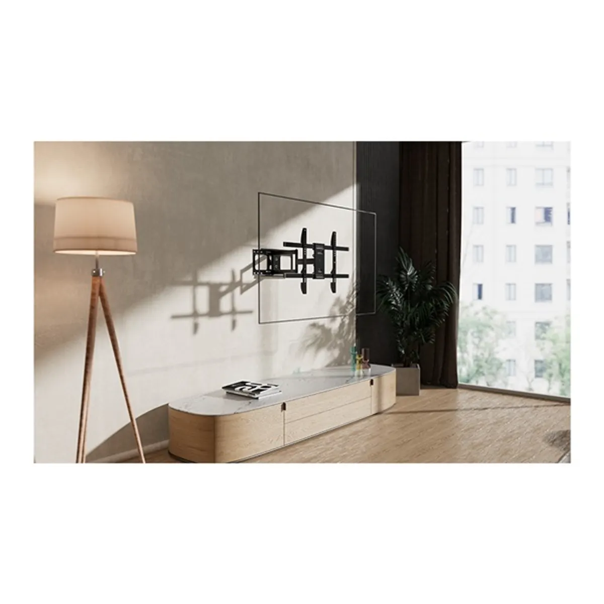 STELL 35057263 SHO 5620 Fali konzol 32"-70" VESA 200x100-600x400 45 kg forgatható 90 dőlés 15 csavaros rögzítés acél fekete kábelrendező #10