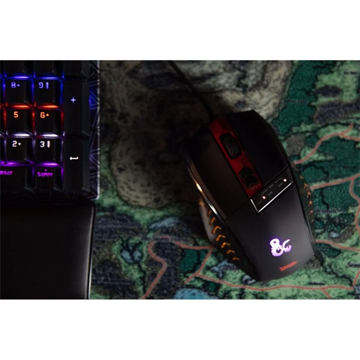KONIX KX-DND-GM-PC Dungeons and Dragons gamer egér 7 gomb DPI 2500 fekete-piros #4