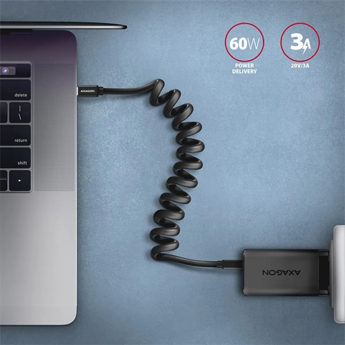 AXAGON BUCM-CM10TB Twister USB-C 2.0 kábel 0,6 m fekete #5