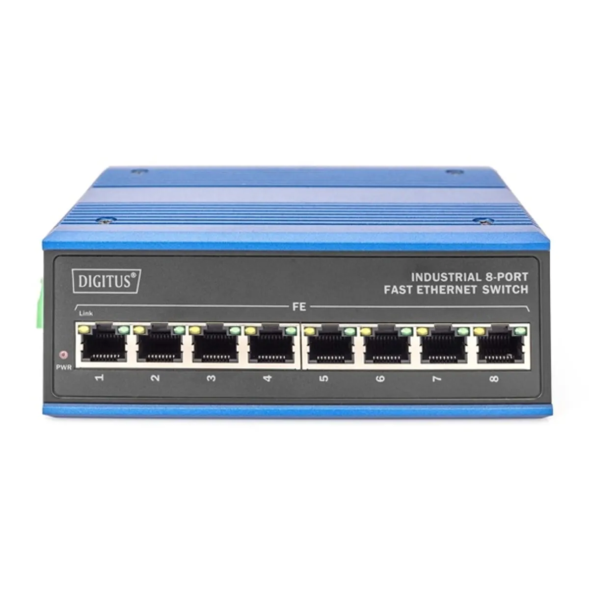 DIGITUS DN-650106 Ipari 8-portos Fast Ethernet Switch Fém Fekete-kék DIN-sínre és falra szerelhető #4