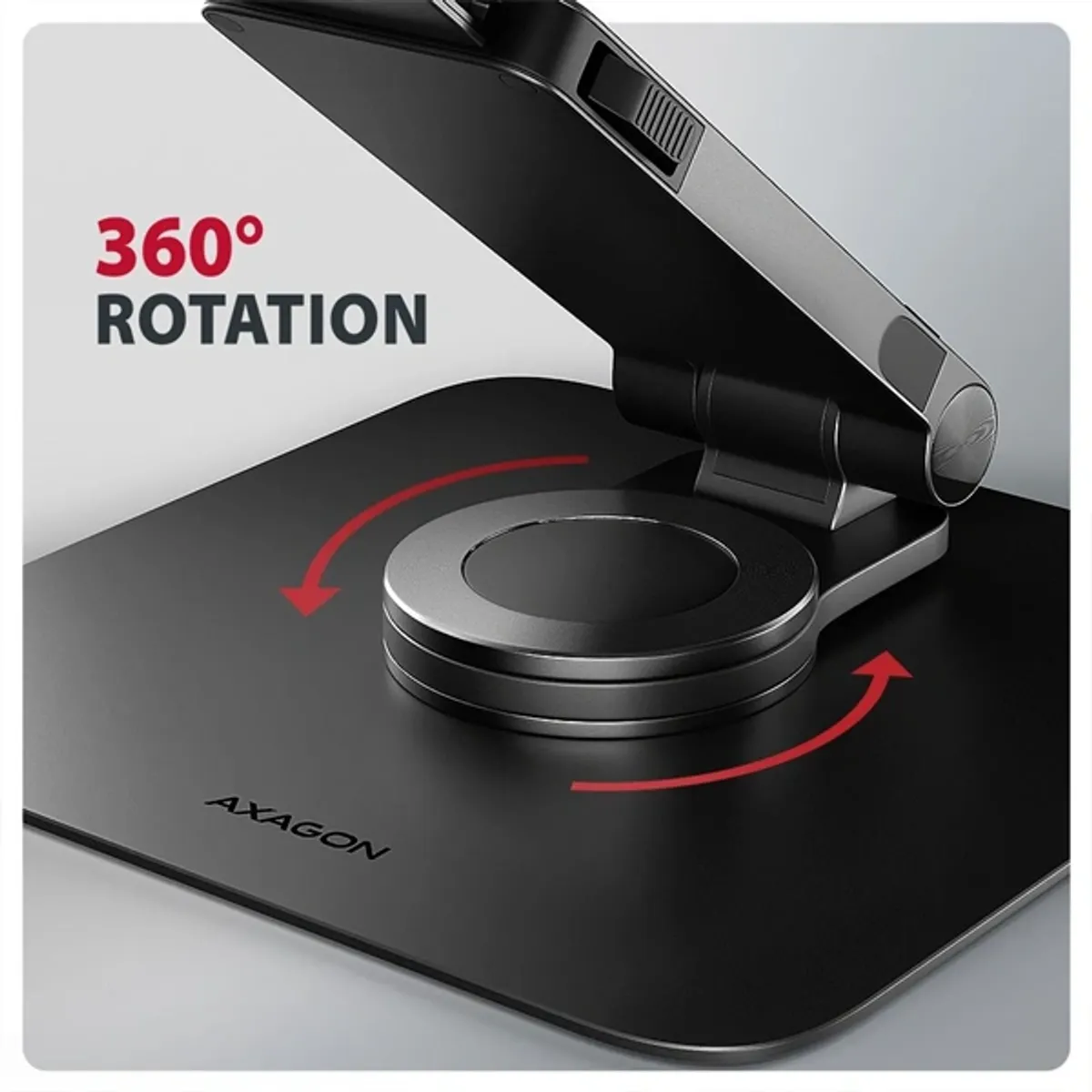 Axagon STND-LRB laptopállvány 360° forgatás, dupla zsanér, kihúzható kar, fekete, 10–17.3" készülékekhez #3