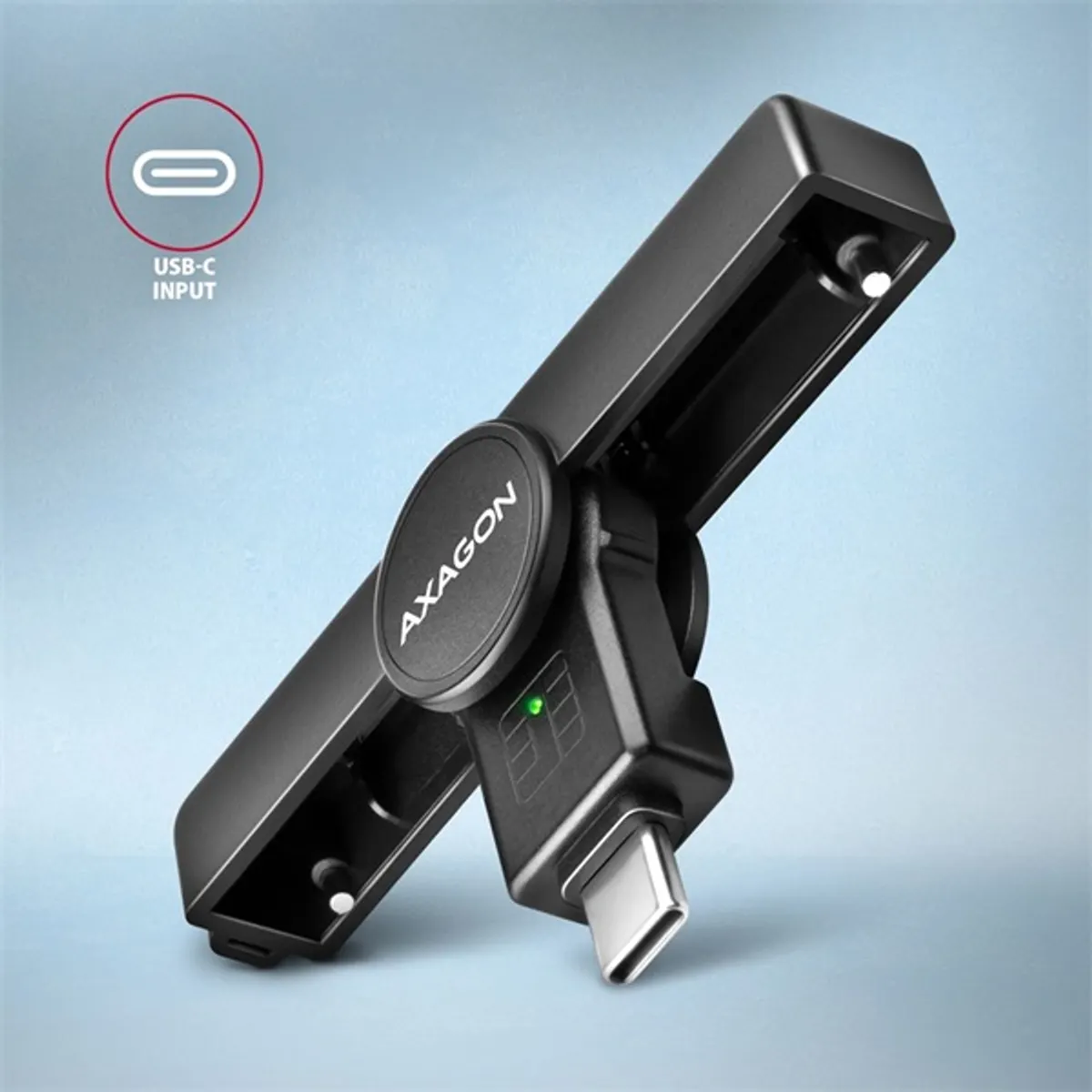Axagon CRE-SMPC PocketReader USB-C okos kártyaolvasó #2