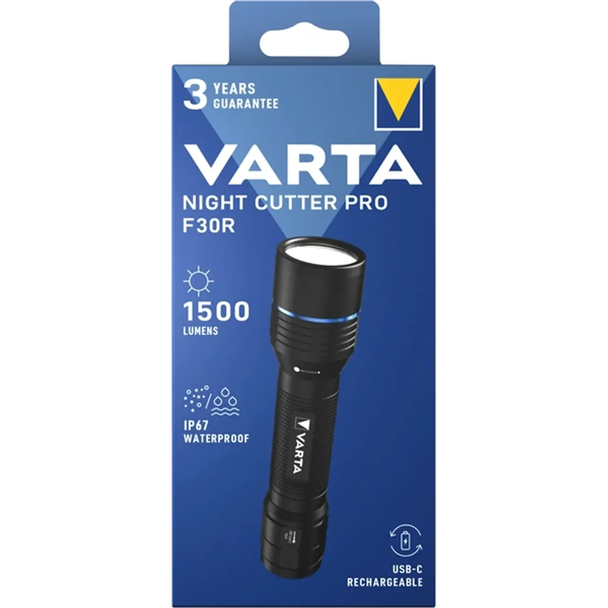 VARTA 18921101111 Night Cutter Pro F30R IP67 1500 lm LED integrált USB-C újratölthető #1