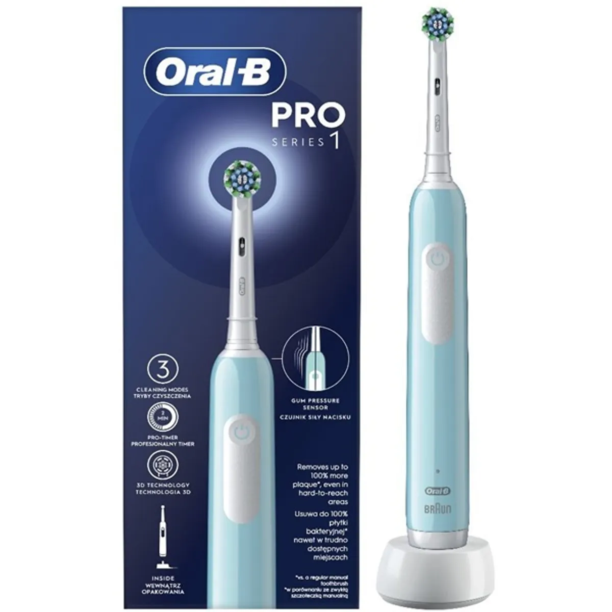 ORAL-B 10PO010407 PRO1 Cross Action Caribbean Blue elektromos fogkefe #5