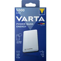 Varta 57975101111 Power bank 5000mAh 3 eszköz egyidejű töltés USB-C Micro-USB gyors töltés fehér műanyag #5