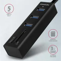 Axagon HMA-CR3A 3-portos USB 3.2 Gen 1 hub SD/microSD olvasóval #2