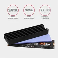 Axagon CLR-M2L10 M.2 hűtőborda alumínium 22x80 mm 10 mm passzív 2 hővezető alátét #2
