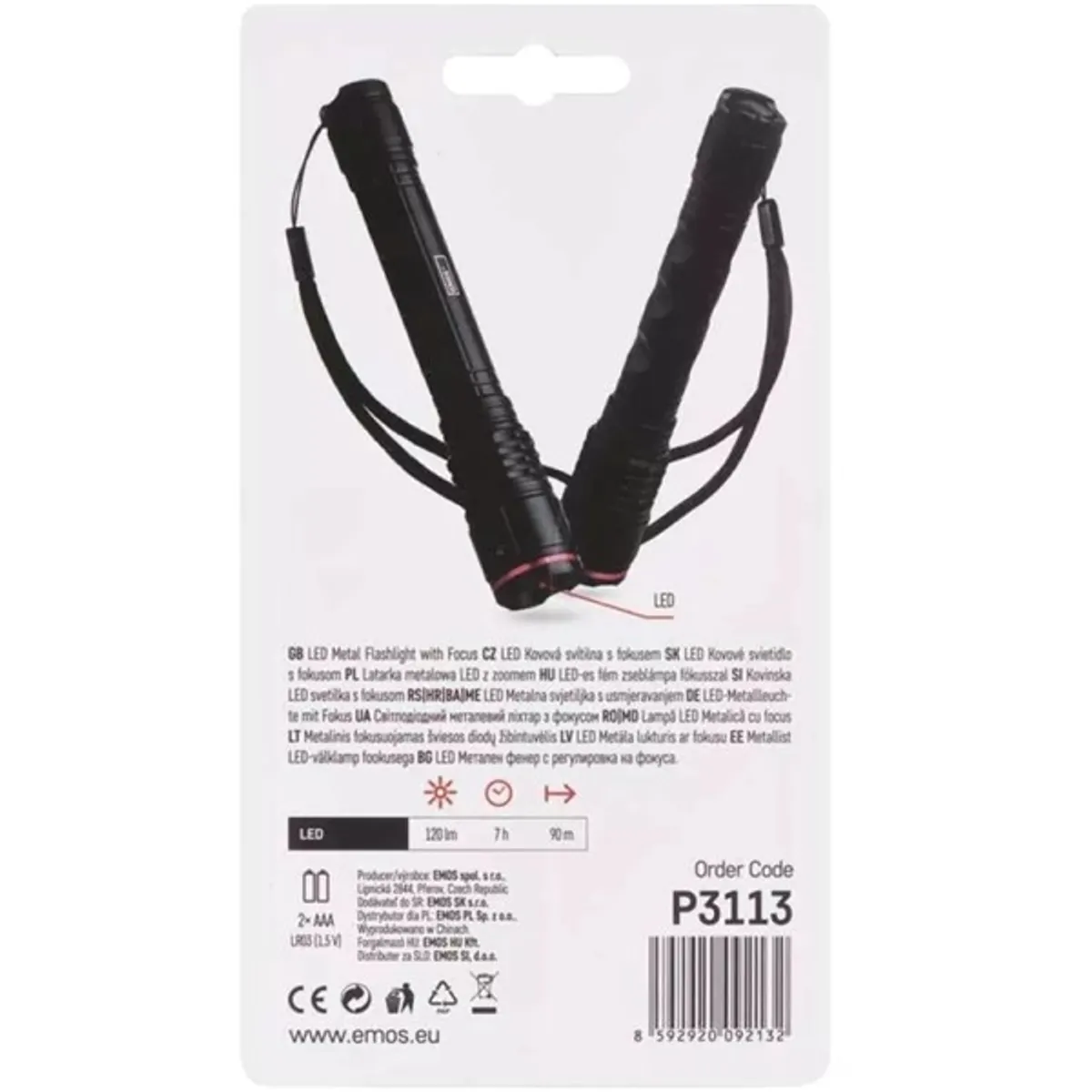 Emos P3113 LED fókuszálható elemlámpa fekete alumínium IP44 #4