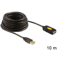 Delock 82446 USB 2.0 aktív hosszabbító kábel 10 m fekete aranyozott csatlakozók