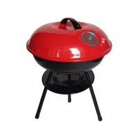 GLOBIZ DA01089 14" kerti grill faszenes zárható fedél állítható szellőzőnyílás krómozott grillrács acél sütőfelület