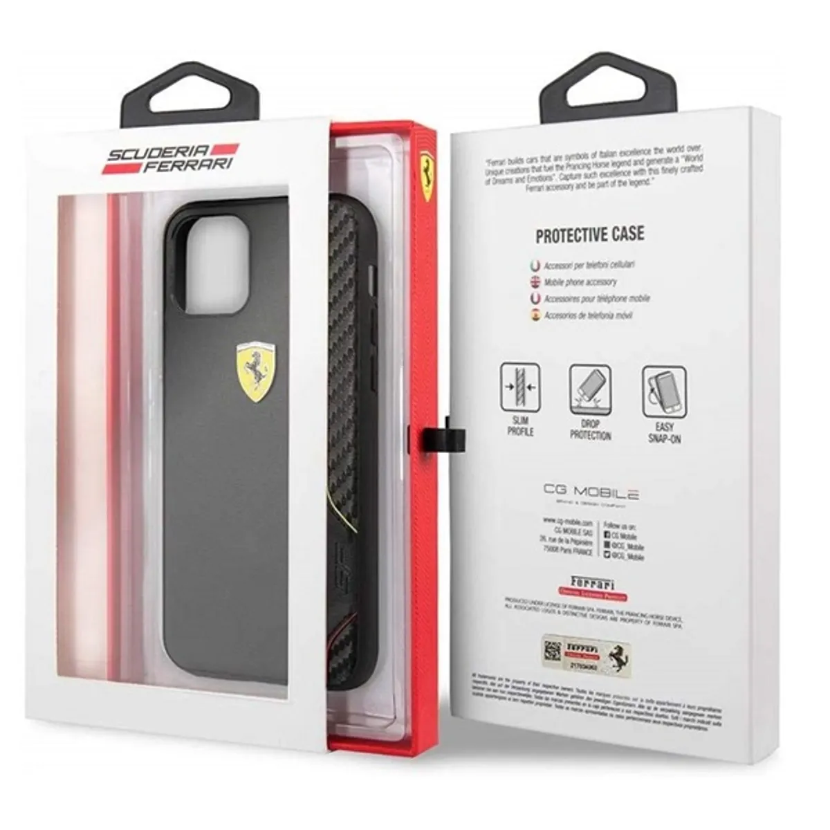 FERRARI FESITHCN58BK On Track hátlap PU gumi iPhone 11 Pro fekete sárga 5,8" #4