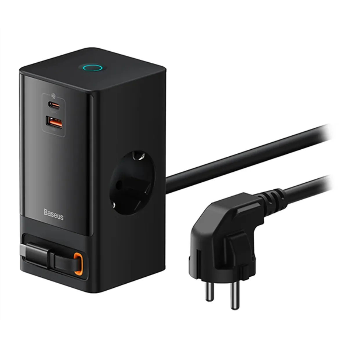 Baseus PSLR000301 PowerCombo töltőállomás 65W univerzális 2 USB-C 1 USB-A kihúzható kábel 1,5 m fekete #8