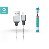 Devia ST325427 Tube USB-A micro USB adat- és töltőkábel ezüst-fekete 100 cm