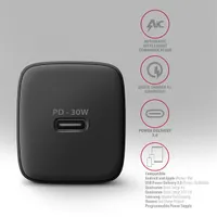 AXAGON ACU-PD30 PD3.0 és QC4 USB-C töltő 30W univerzális fekete #4