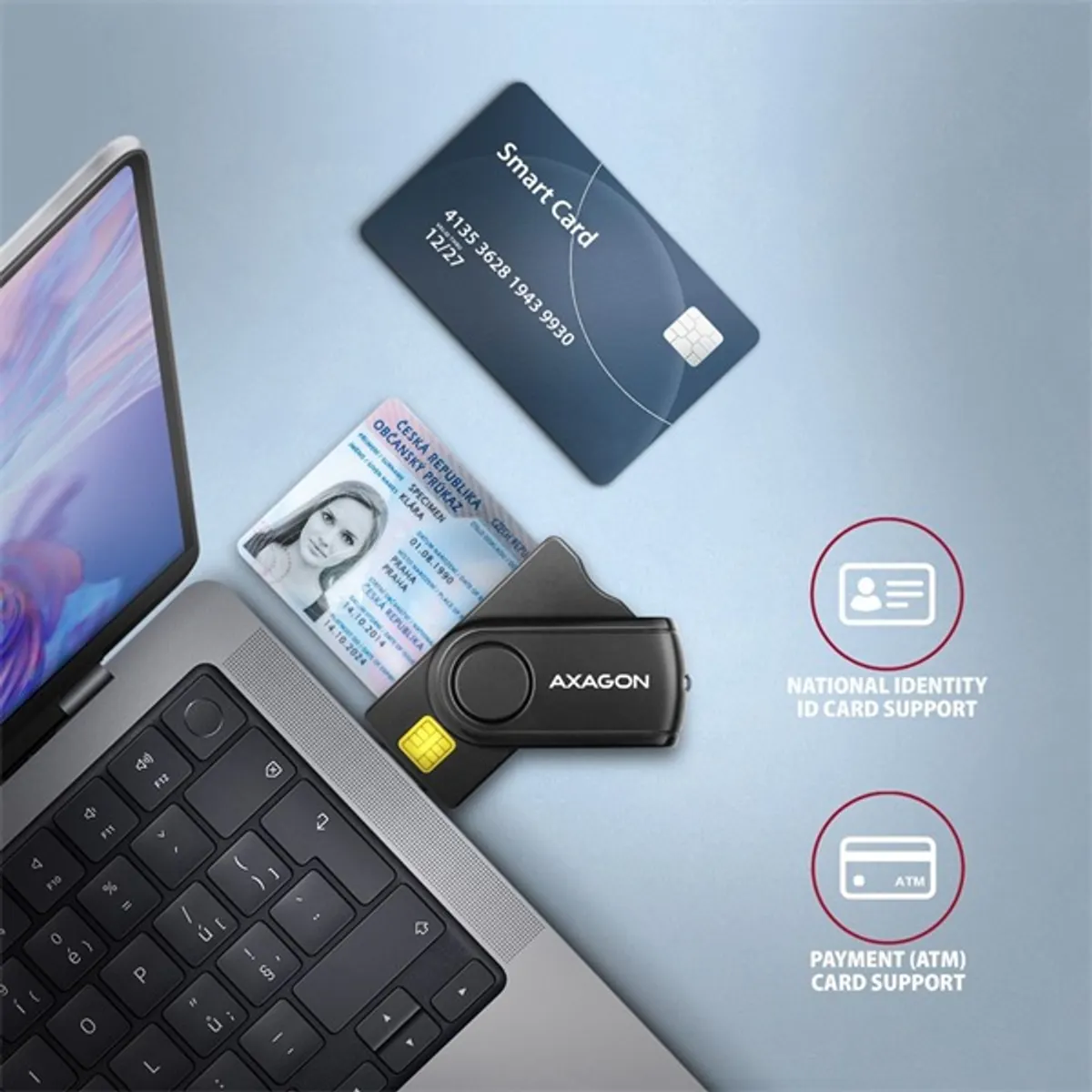 AXAGON CRE-SMP2A PocketReader USB 2.0 microSD SD SIM #4
