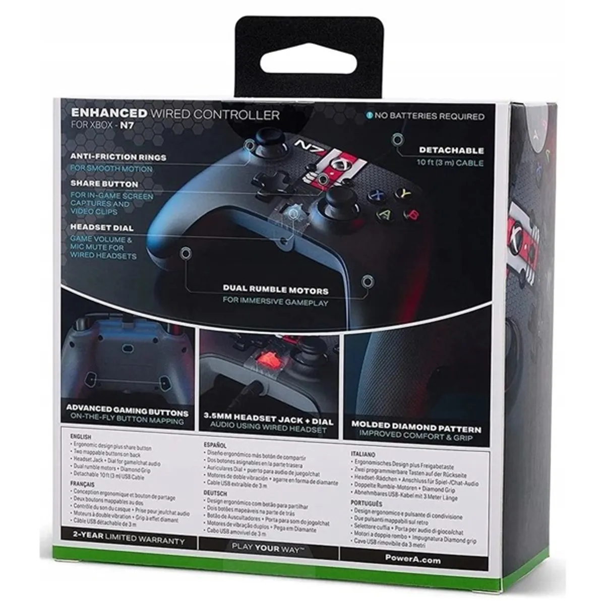 PowerA 1524523-01 Enhanced wired controller fekete piros fehér Xbox Series X és S PC Xbox One #4