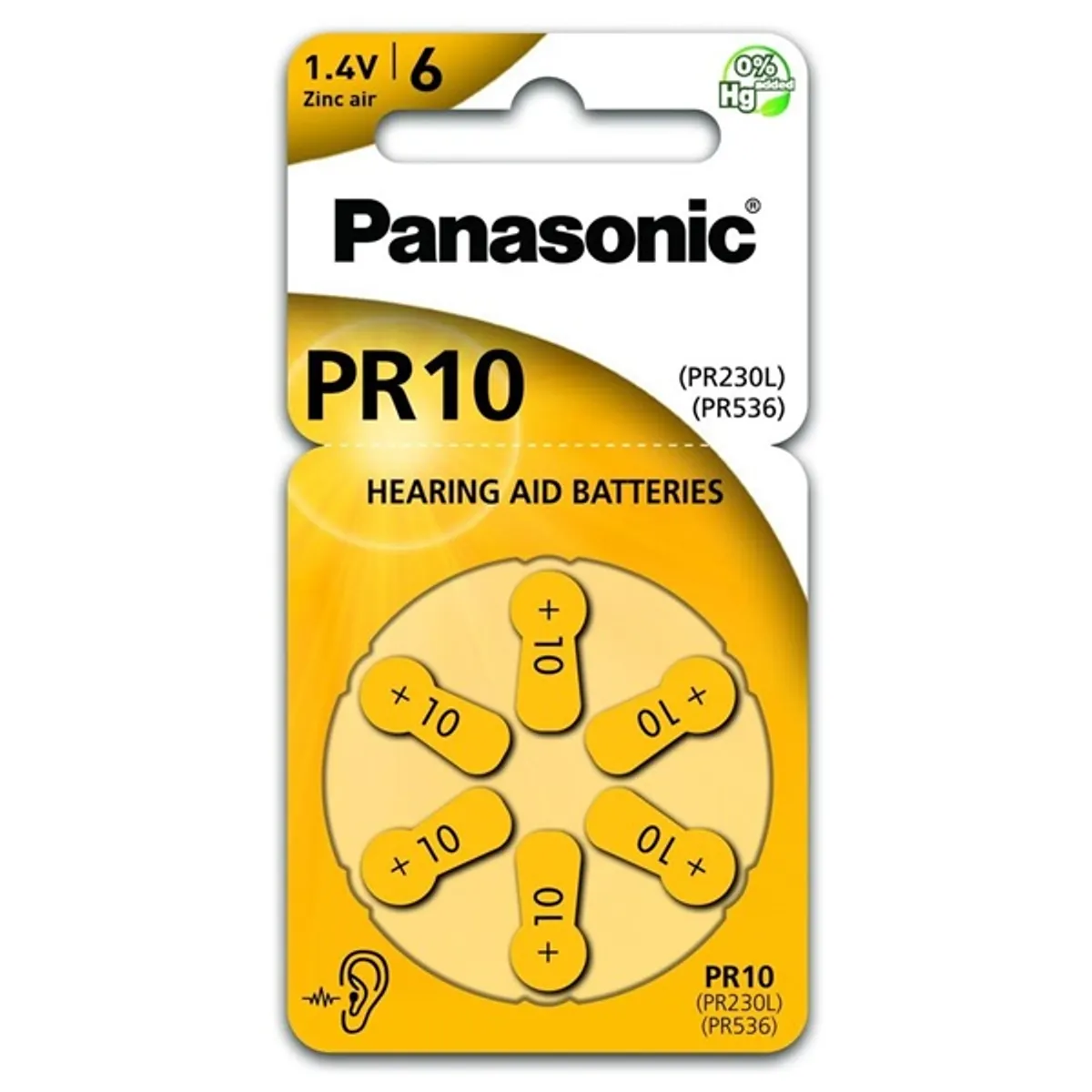 Panasonic PR230-6LB hallókészülék-elem cink-levegő 6db #1