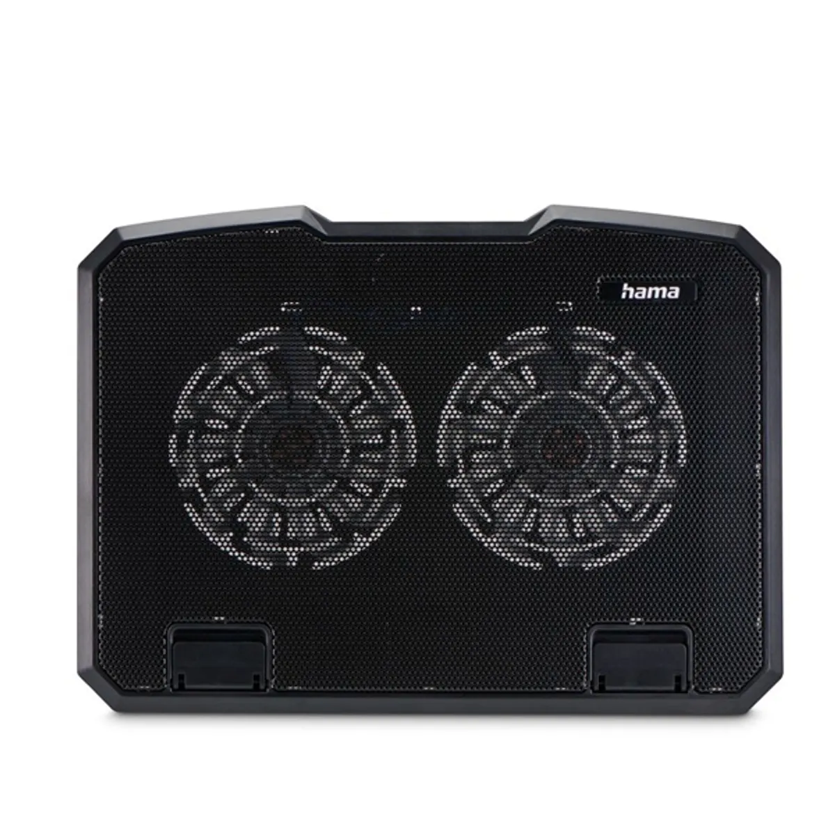 HAMA 00126806 Black Metal Notebook hűtőpad 2 db ventilátor, fekete, 15.6", USB-n működtethető, kék LED, dönthető #1