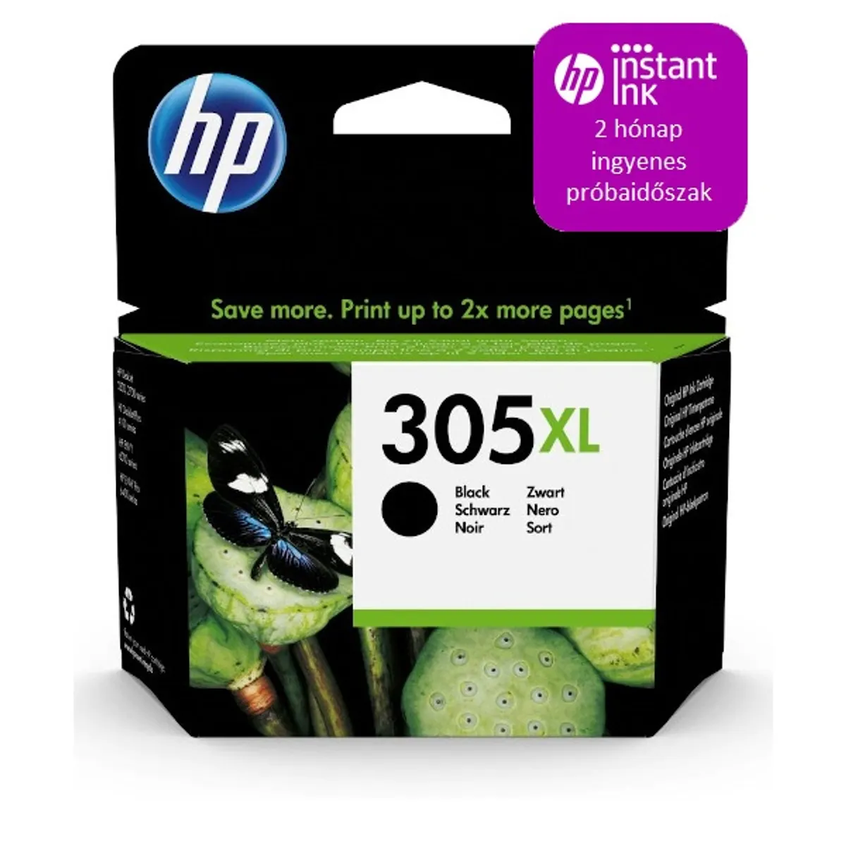 Hewlett Packard 3YM62AE tintapatron 305XL fekete #1