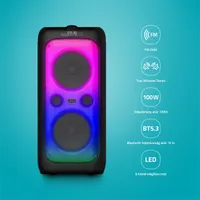 LAMAX LXPSMPK1PSNBA PartyKing1 Plus 100W bluetooth hangszóró 2x hangszóró modulok led party fény vezeték nélküli mikrofon aux bemenet #4